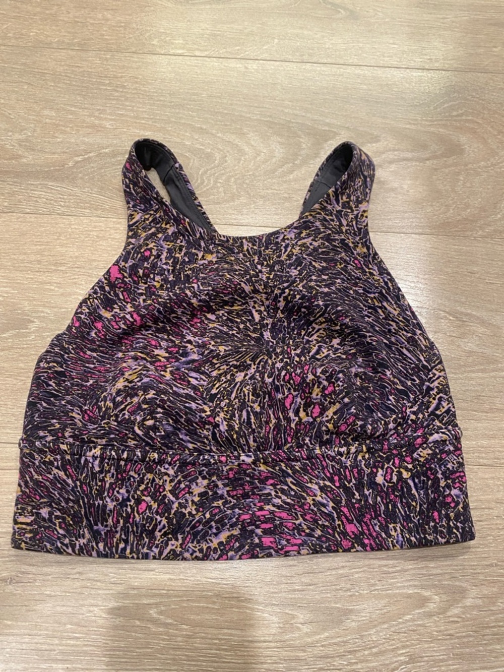 lululemon athletica Multicolor Patterned Sports Bra - Black, Pink, Purple